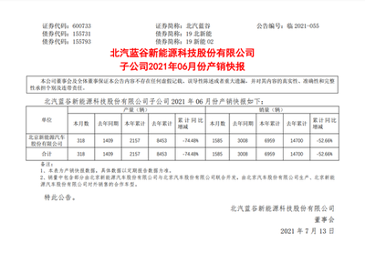 北汽藍谷上半年銷量大幅下滑52.66%，計算機軟硬件及輔助設備批發(fā)業(yè)務或成新增長點